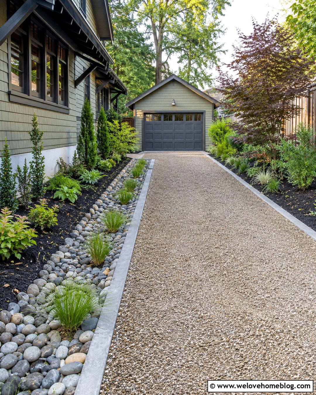 Gravel Side Driveway With Drainage Swale - 20 Gravel Side Driveway Ideas