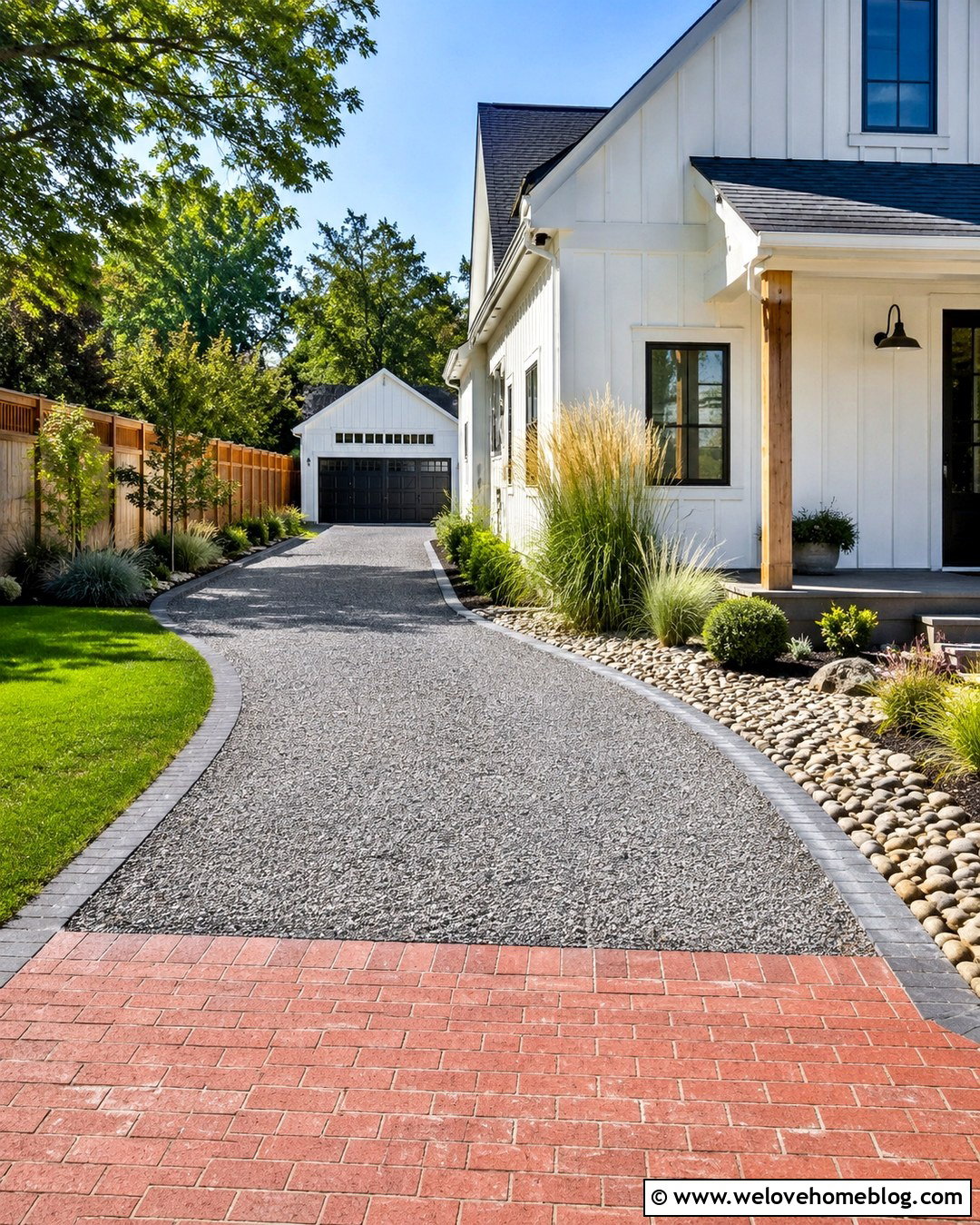 Gravel Side Driveway With Paver Edging - 20 Driveway Side Of House Ideas