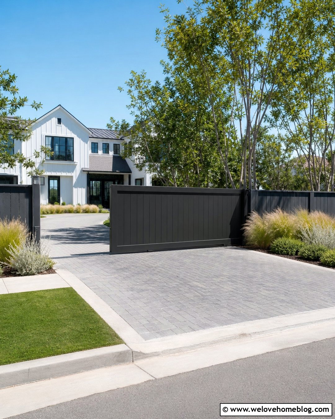 Gray Accoya Sliding Driveway Gate - 20 Accoya Wood Driveway Gates Ideas