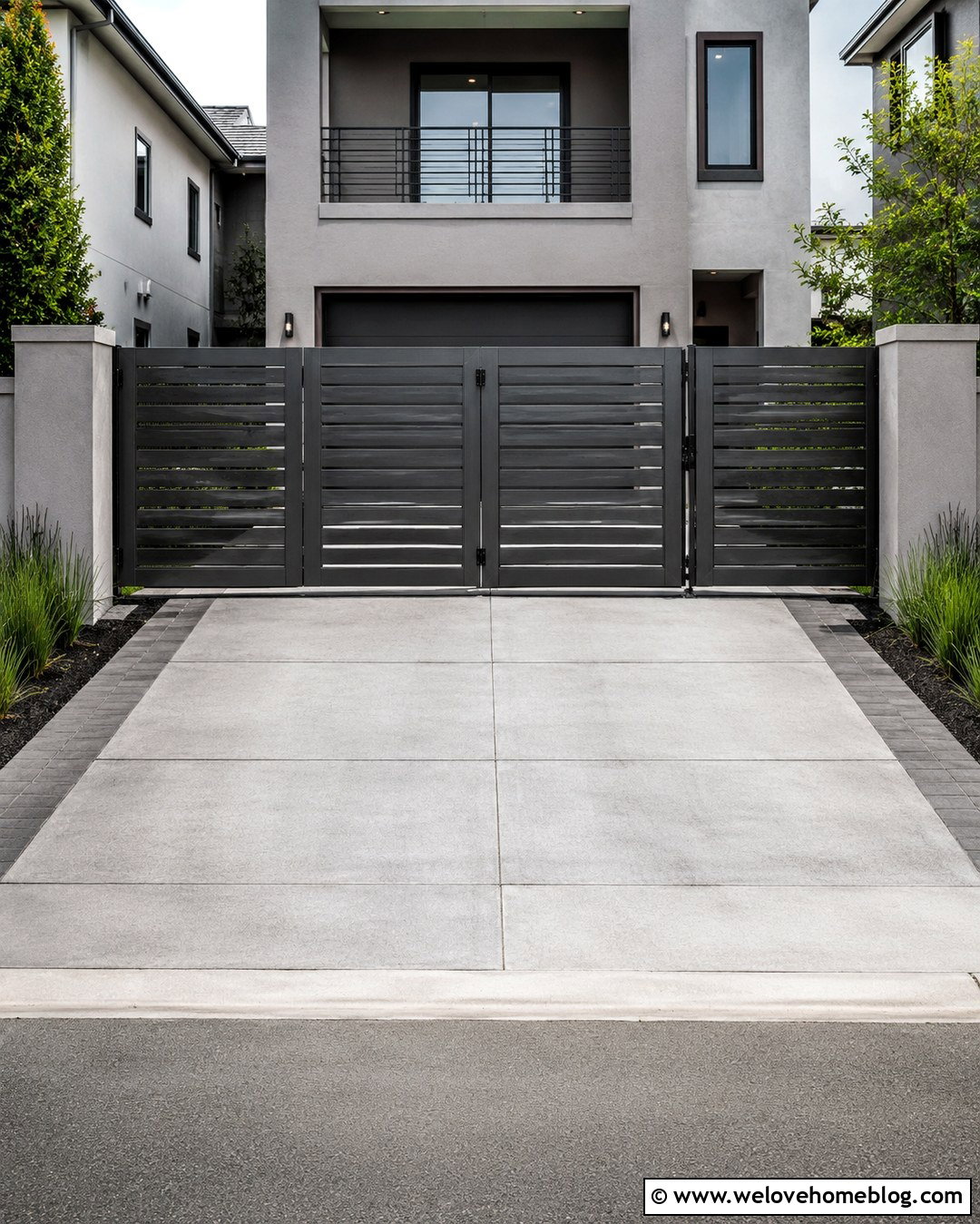 Gray Bi Fold Automatic Driveway Gate - 20 gray automatic driveway gate ideas