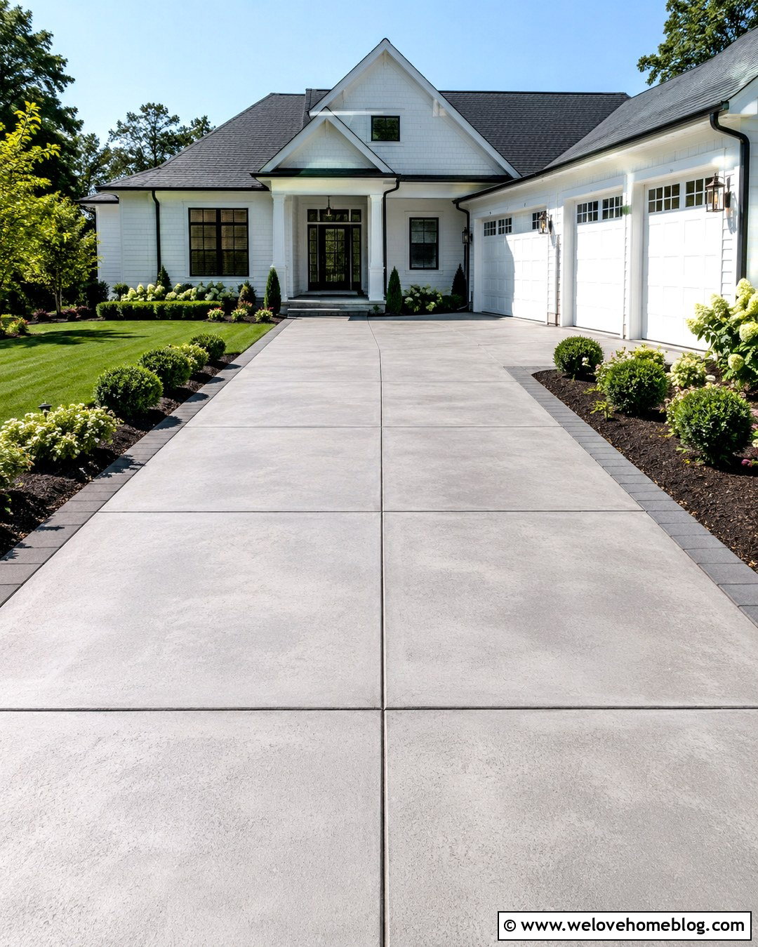 20 White House Driveway Ideas for Fresh, Inviting Curb Appeal