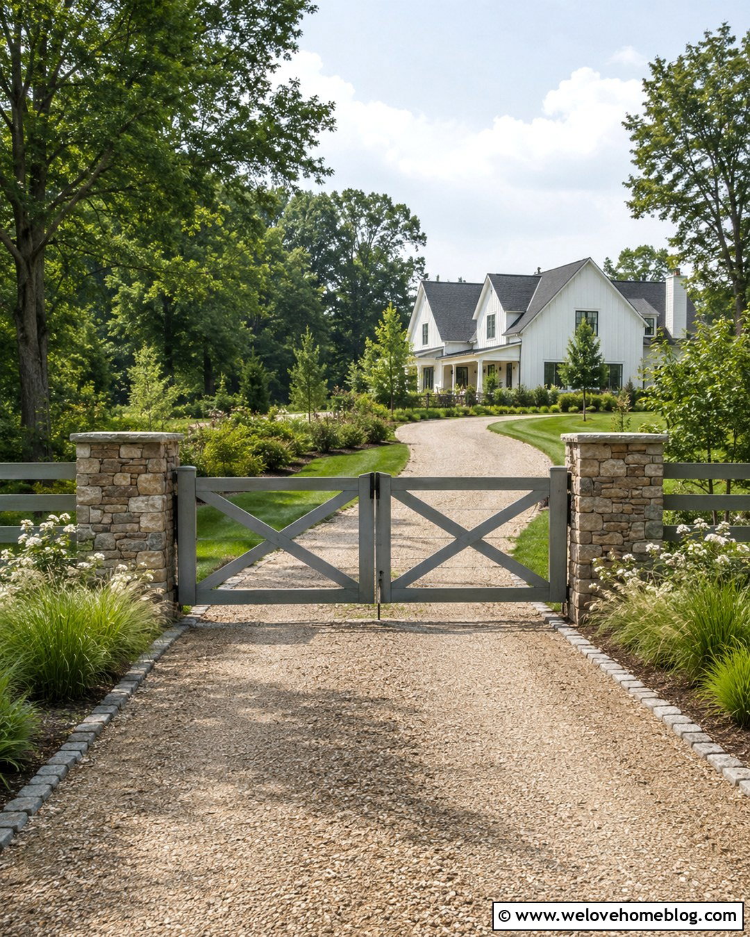 20 Gray Automatic Driveway Gate Ideas for Sleek, Secure Entry