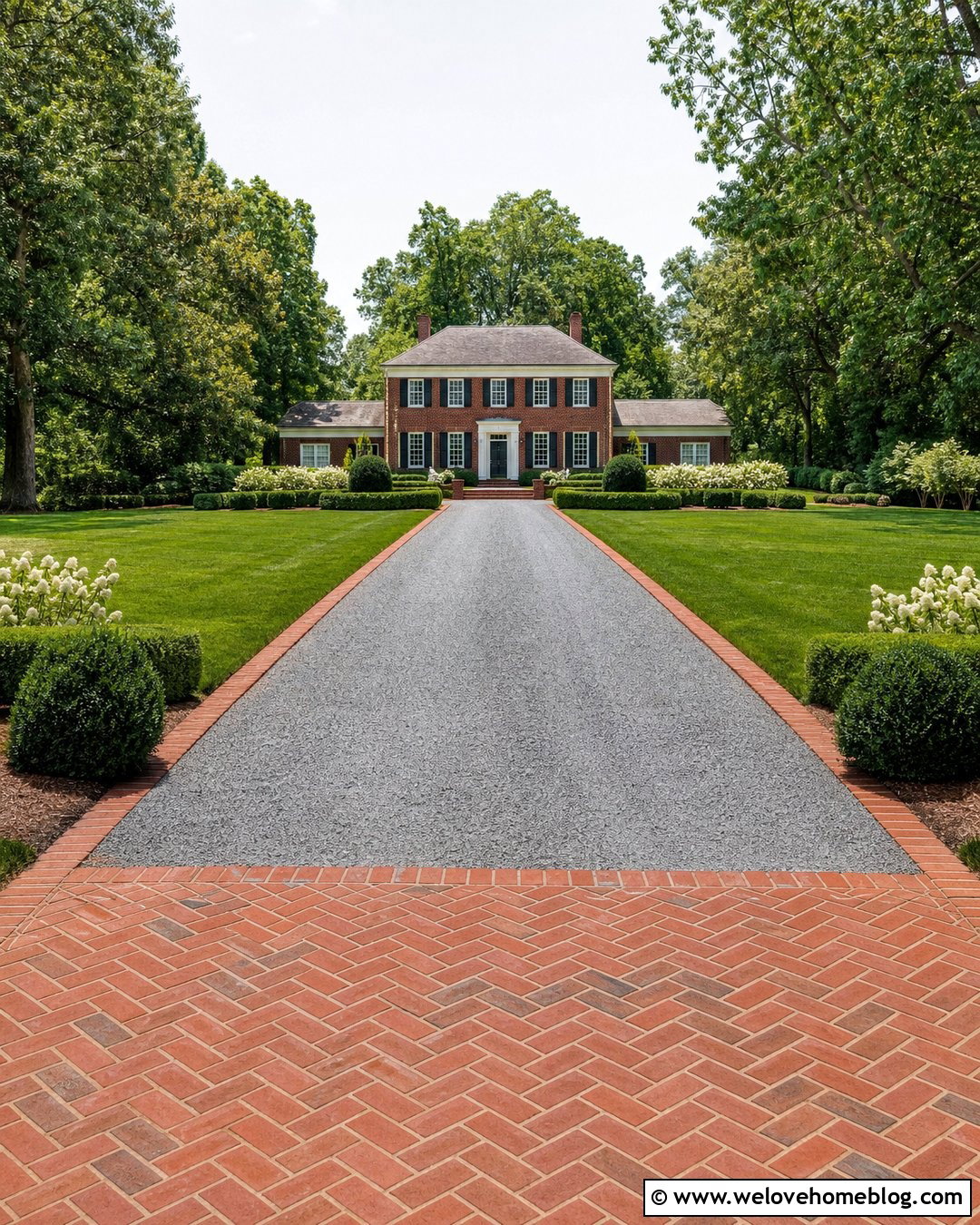Gray Gravel Driveway With Brick Border - 20 Gravel Driveway Pictures Ideas