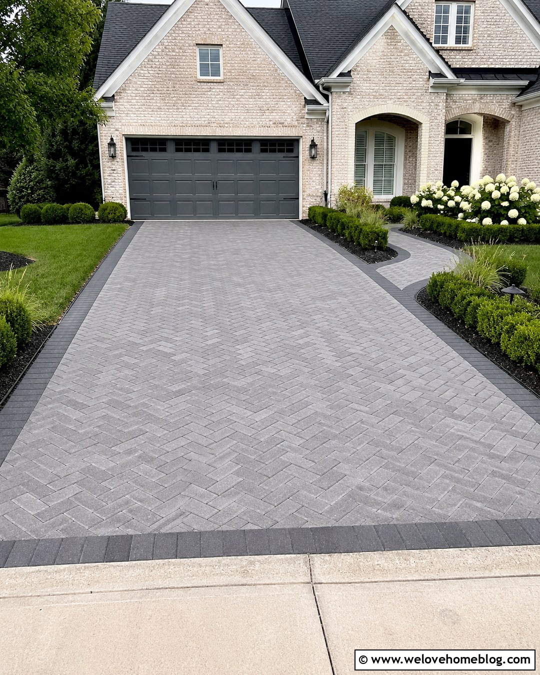 Gray Interlocking Concrete Driveway Tiles With Charcoal Border - 20 Interlocking Concrete Driveway Tiles Ideas