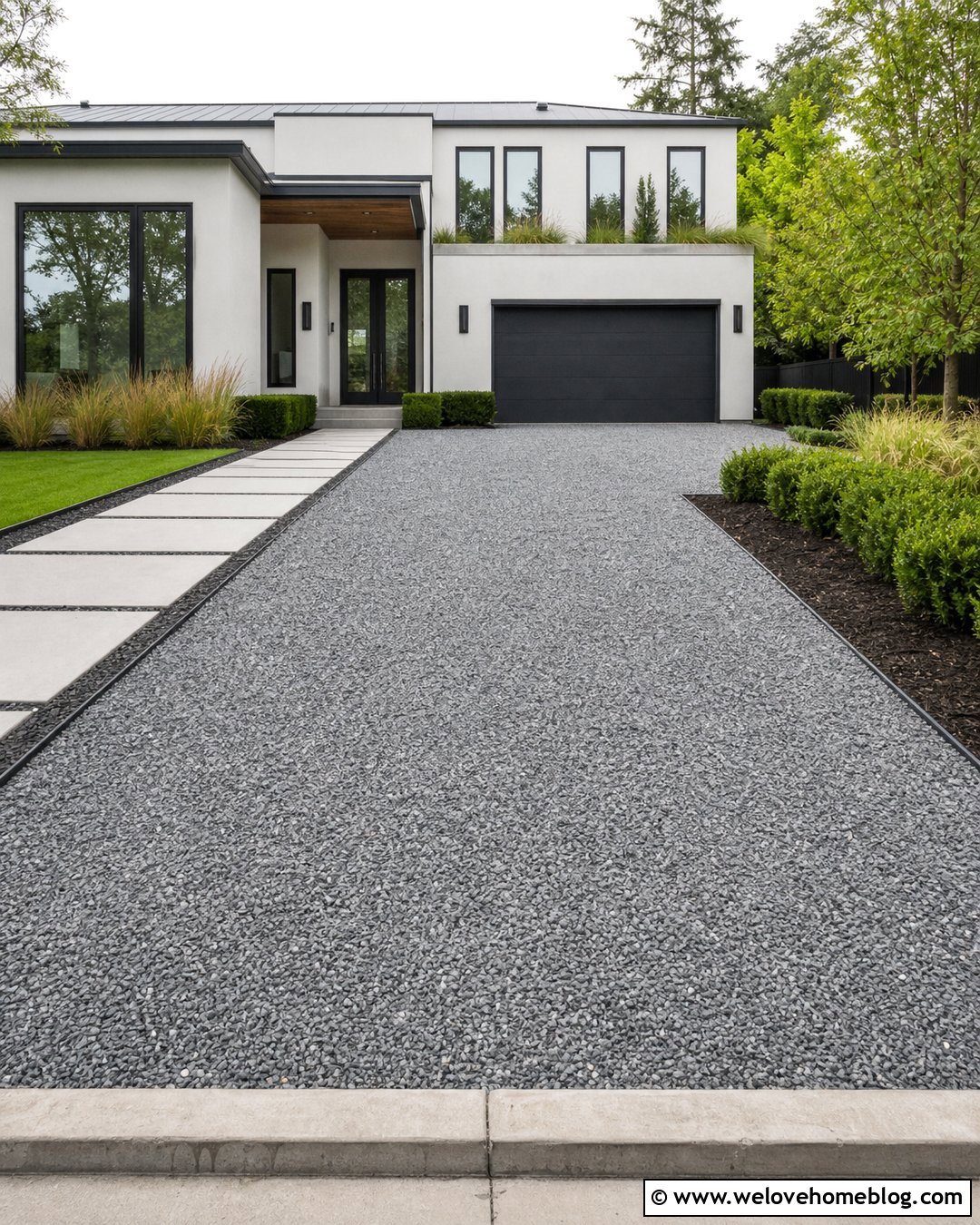Gray Self Binding Gravel Driveway With Steel Edging - 20 self binding gravel driveways ideas