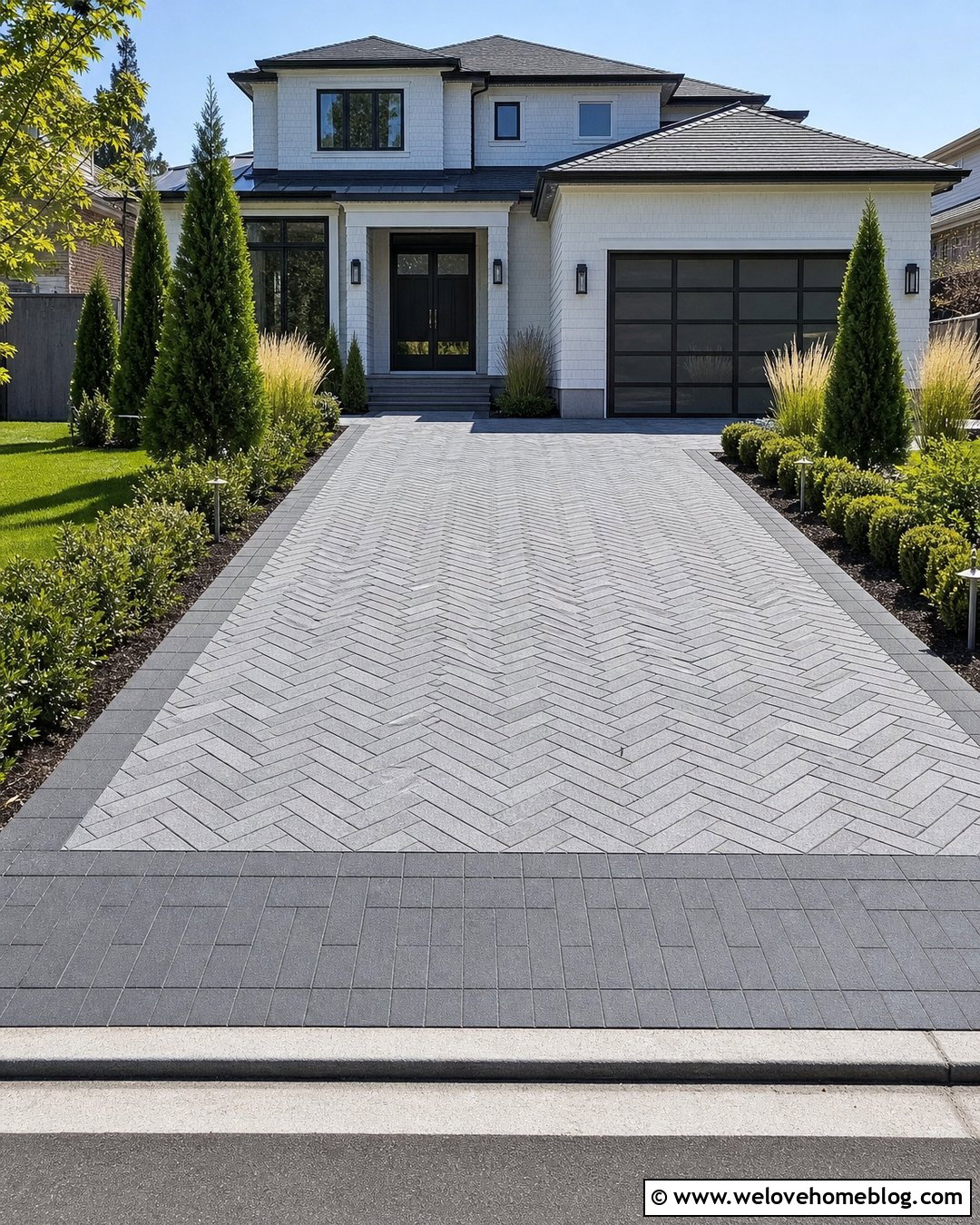 20 Modern Gray Stone Driveway Ideas for Refined Curb Appeal