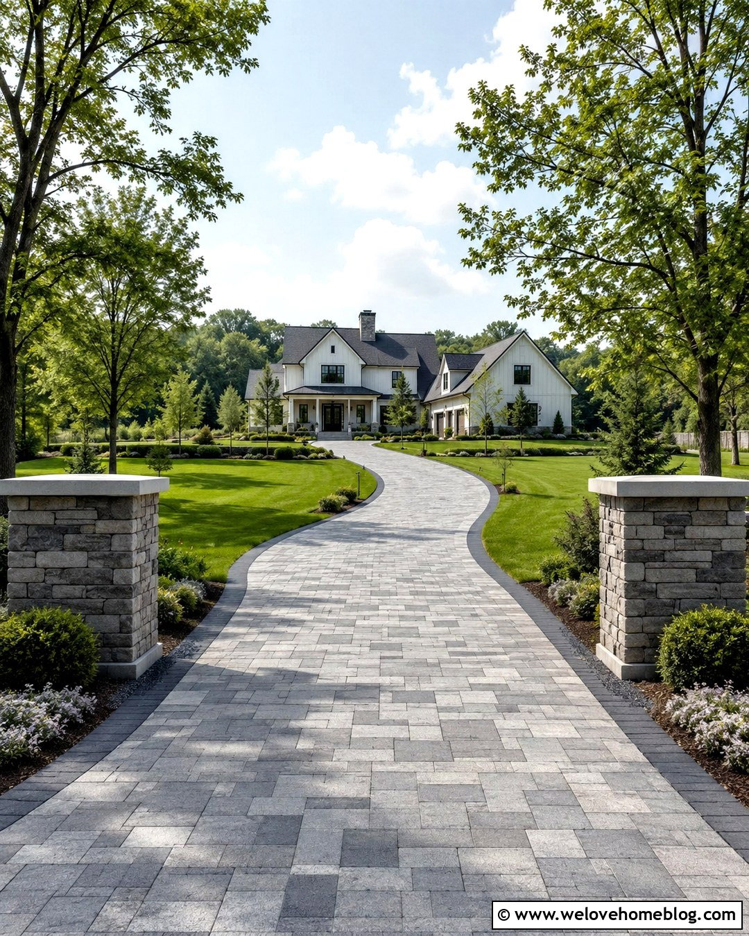 20 Gray Stone Paver Driveway Ideas for a Polished Entrance