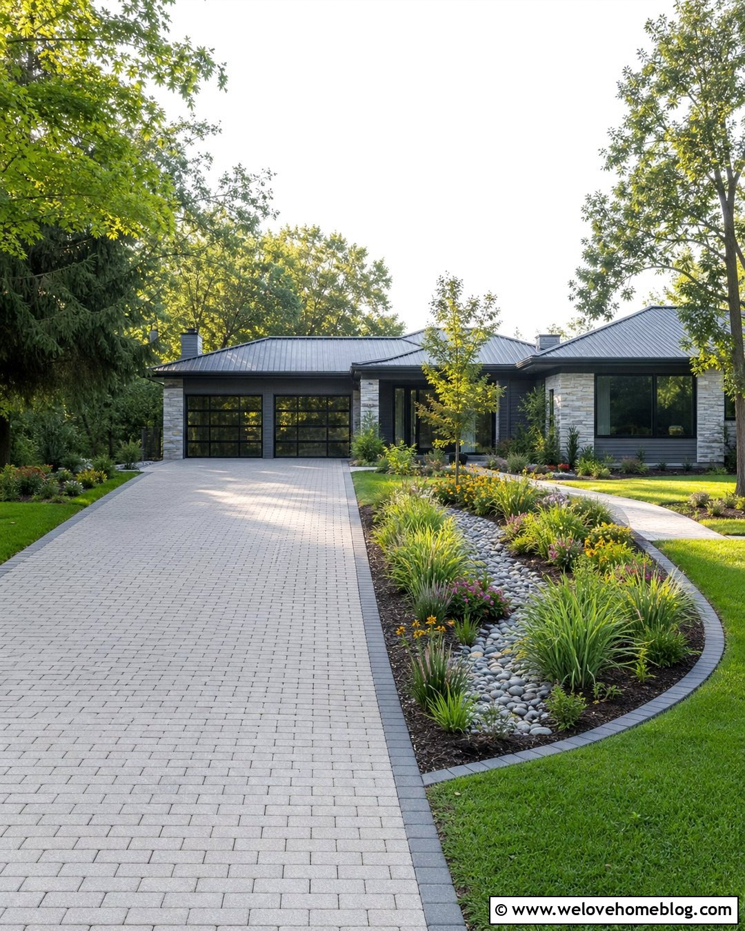 Green Driveway With Rain Garden - 25 Green Driveway Ideas