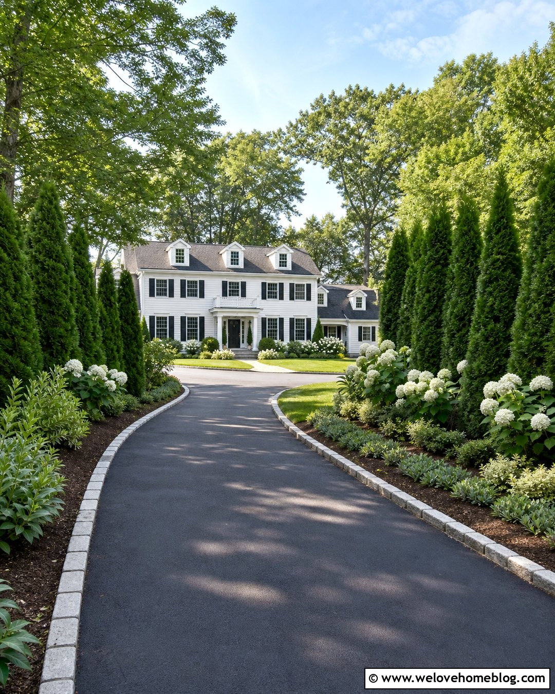 Green Giant Arborvitae Trees Along A Privacy Driveway - 25 best trees to line a long driveway ideas