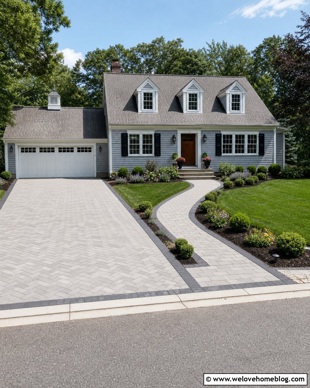 Grey Block Driveway With Matching Front Walkway - 20 Grey Block Paving Driveway Ideas