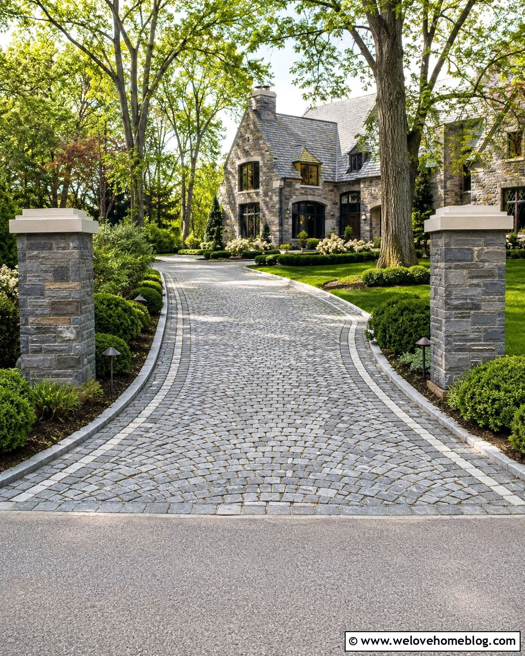20 Grey Cobblestone Driveway Ideas for Storybook Curb Appeal