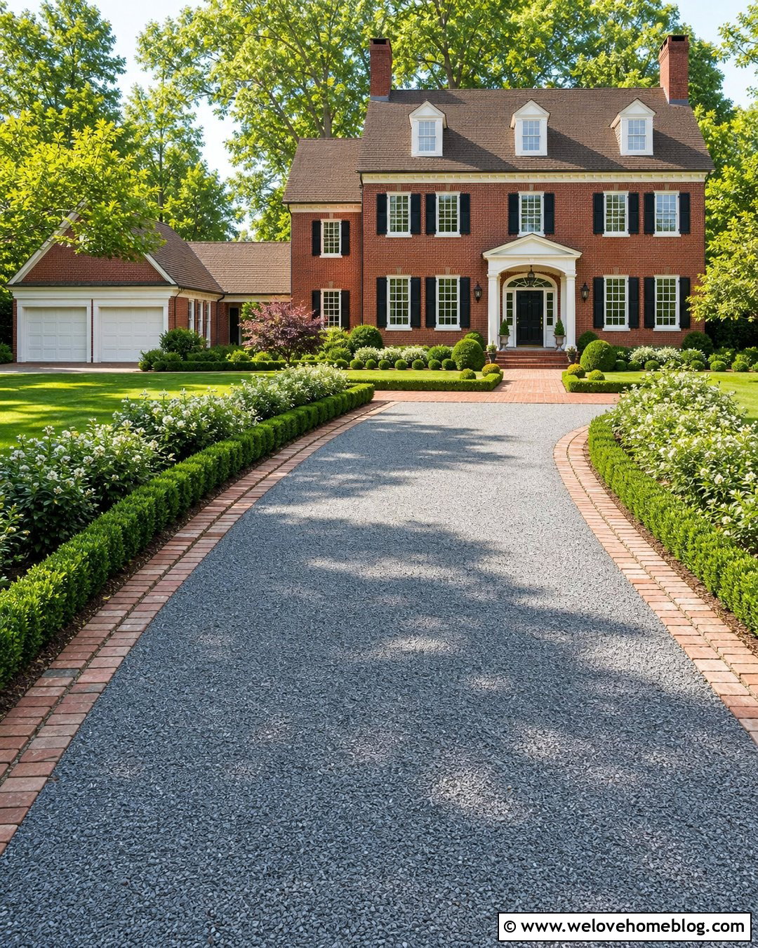 Grey Gravel Driveway With Brick Border - 25 Grey Gravel Driveway Ideas
