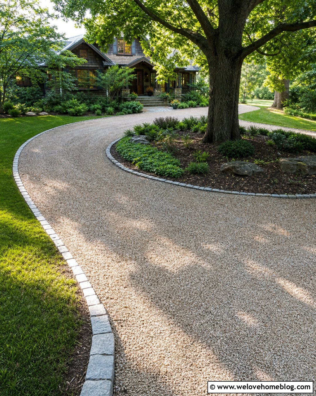 Ground Grid Driveway Around A Tree - 20 Ground Grid Driveway Ideas