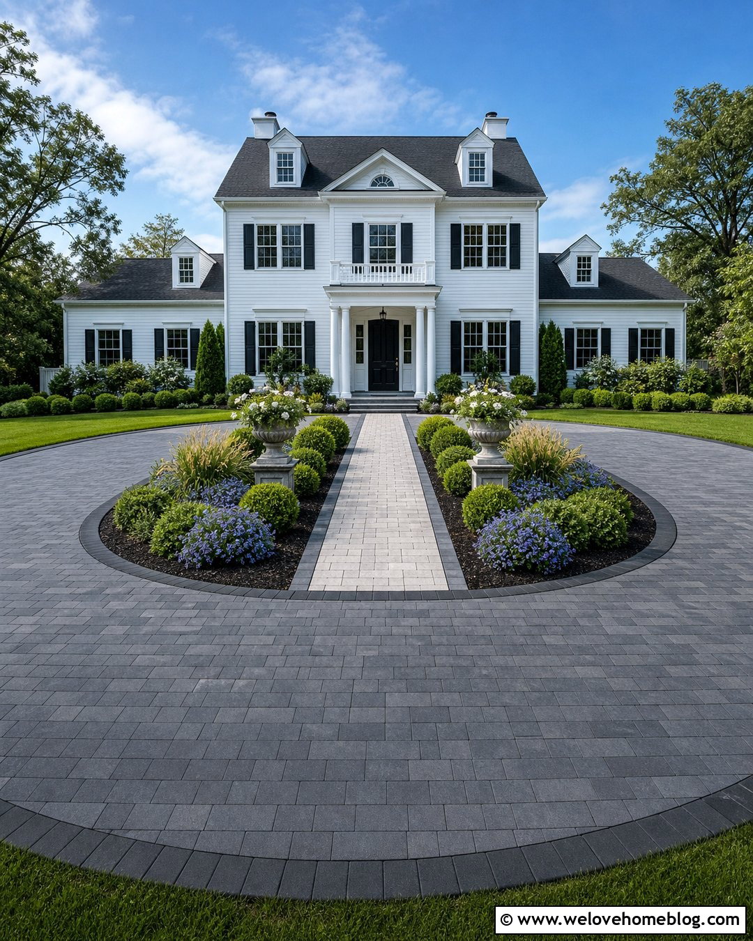 Half Circle Driveway With A Central Front Walk - 40 half circle driveway landscaping ideas