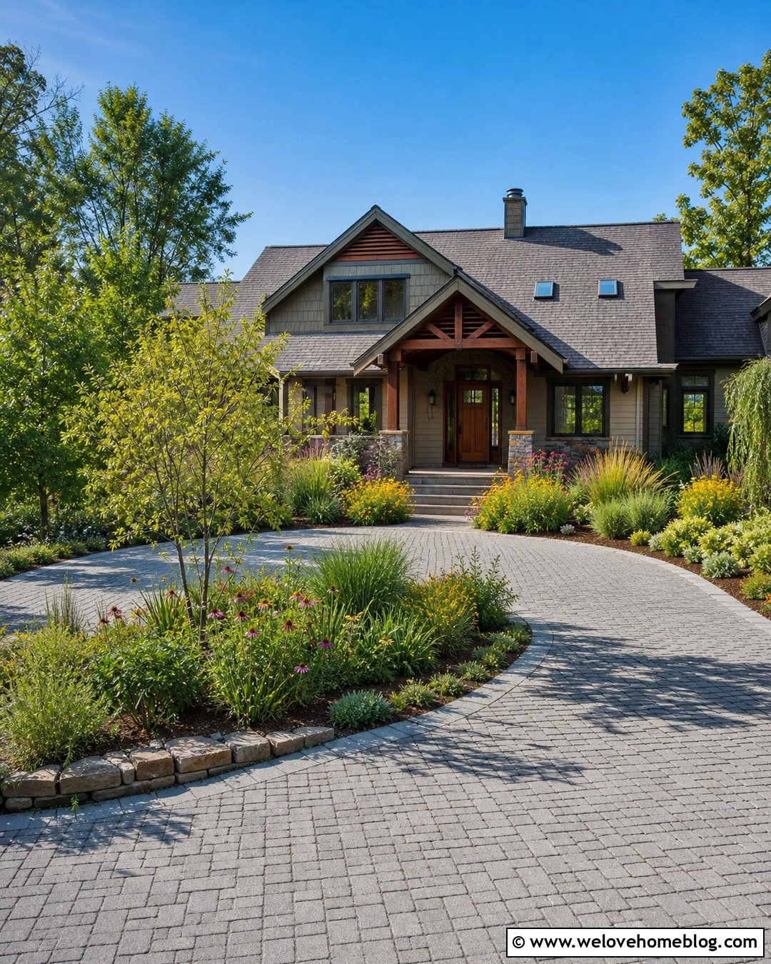 Half Circle Driveway With A Pollinator Garden - 40 half circle driveway landscaping ideas