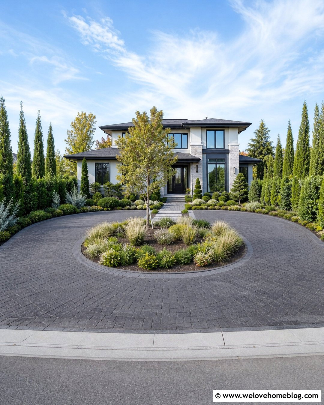 Half Circle Driveway With Privacy Landscaping - 40 half circle driveway landscaping ideas