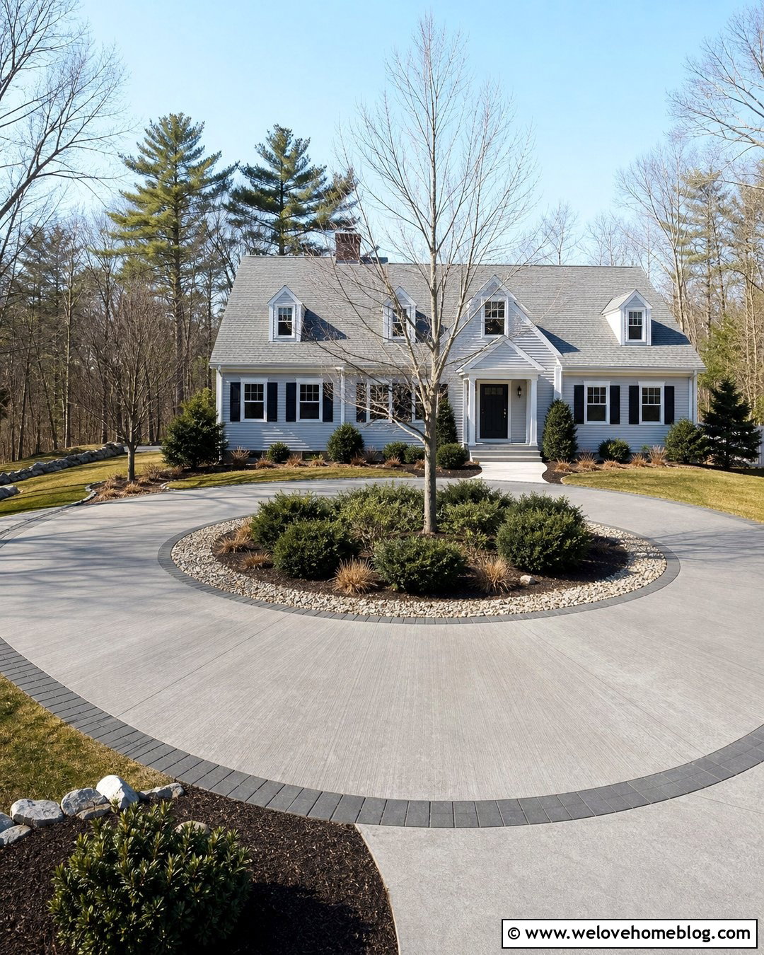 Half Circle Driveway With Snow Friendly Landscaping - 40 half circle driveway landscaping ideas