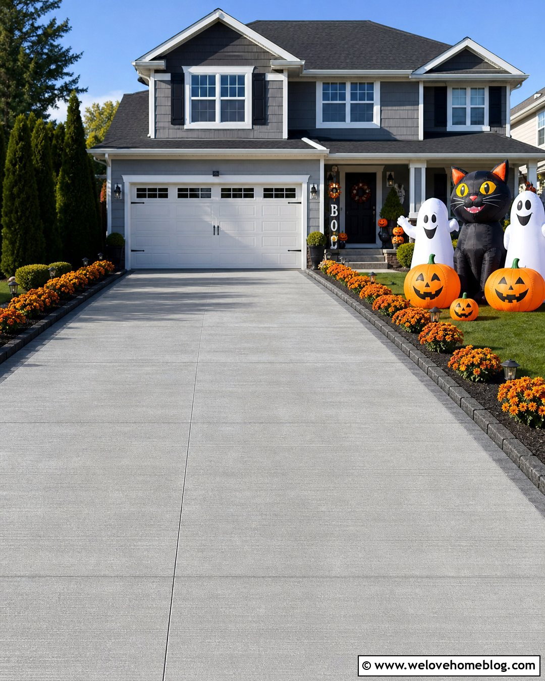 Halloween Driveway With Oversized Inflatables - 35 Halloween Driveway Ideas