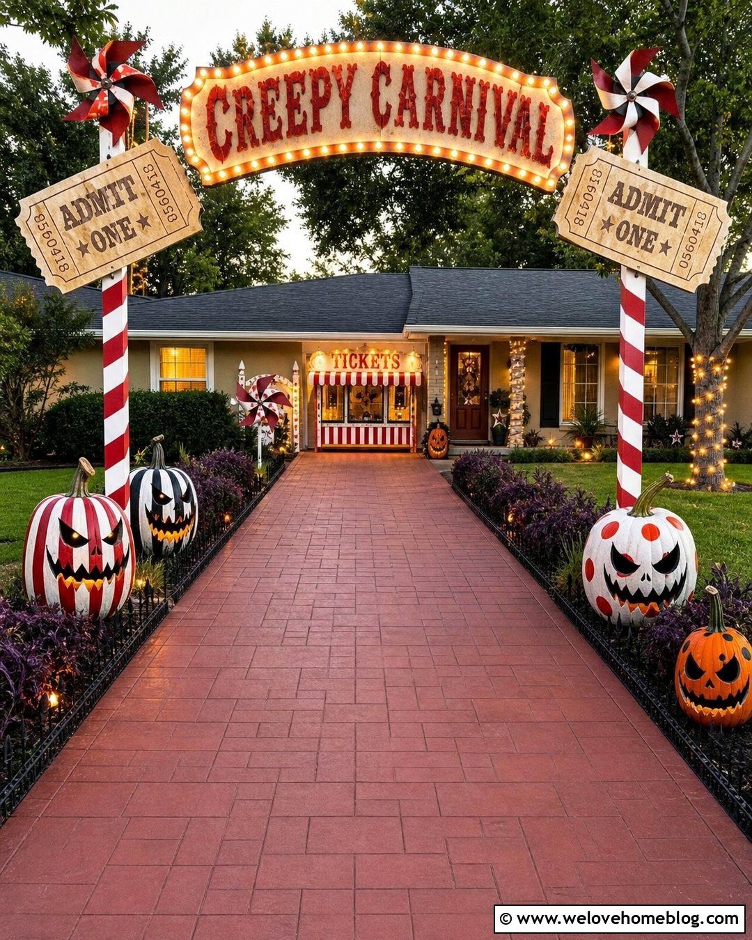 Halloween Driveway With a Creepy Carnival - 35 Halloween Driveway Ideas