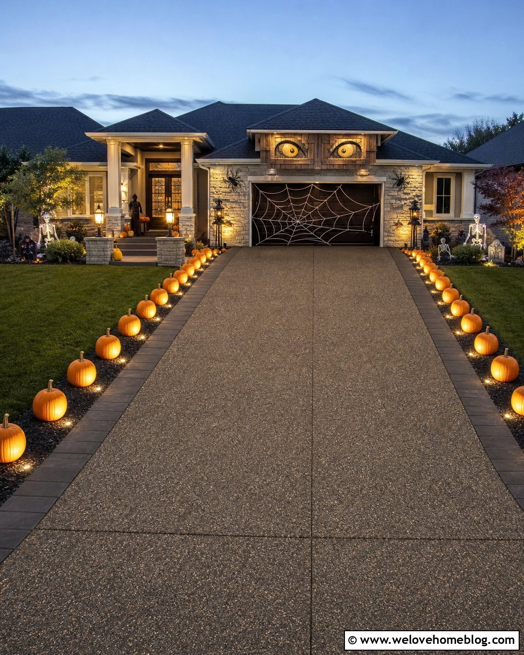Halloween Driveway With a Haunted Garage - 35 Halloween Driveway Ideas