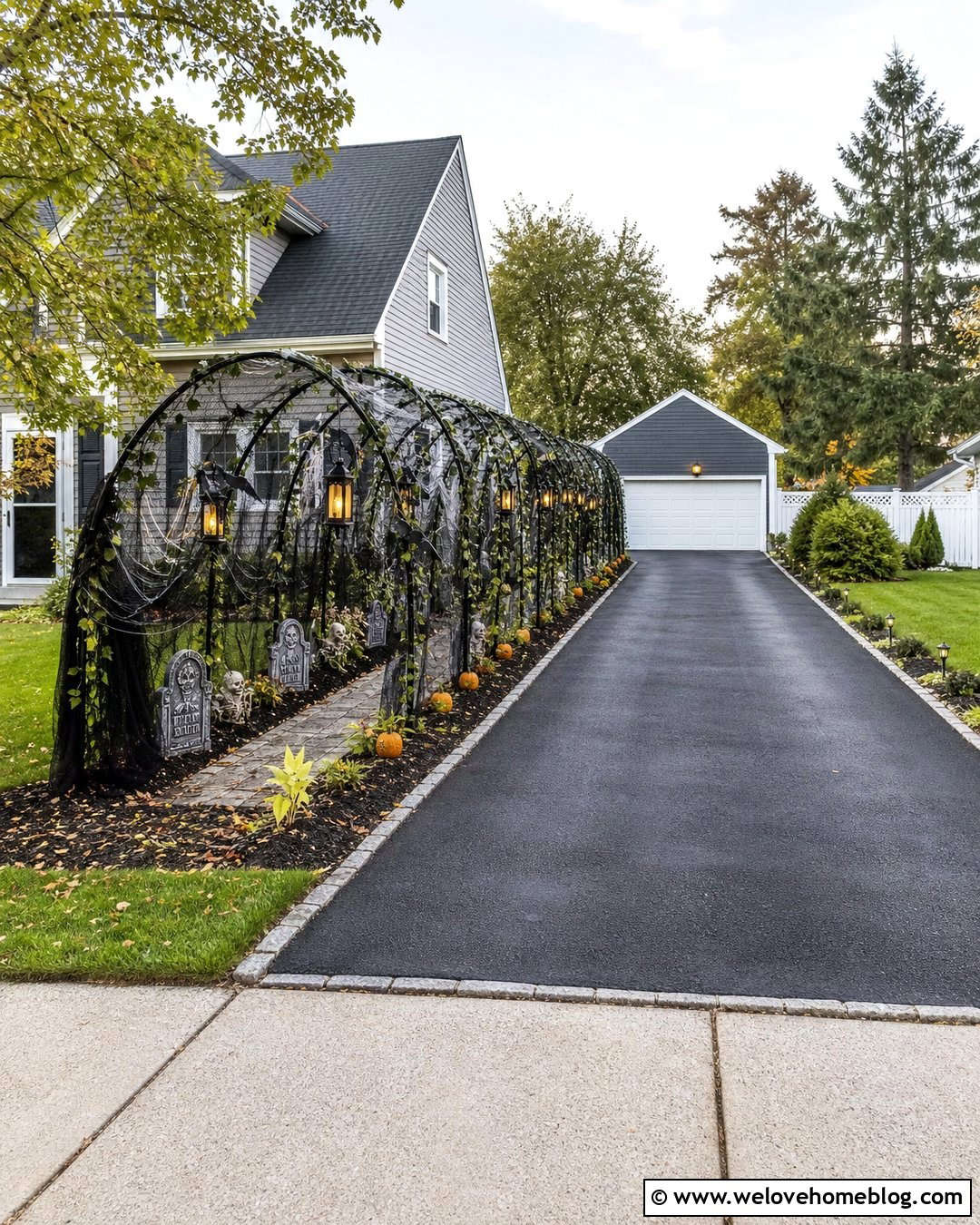 Halloween Driveway With a Haunted Tunnel - 35 Halloween Driveway Ideas