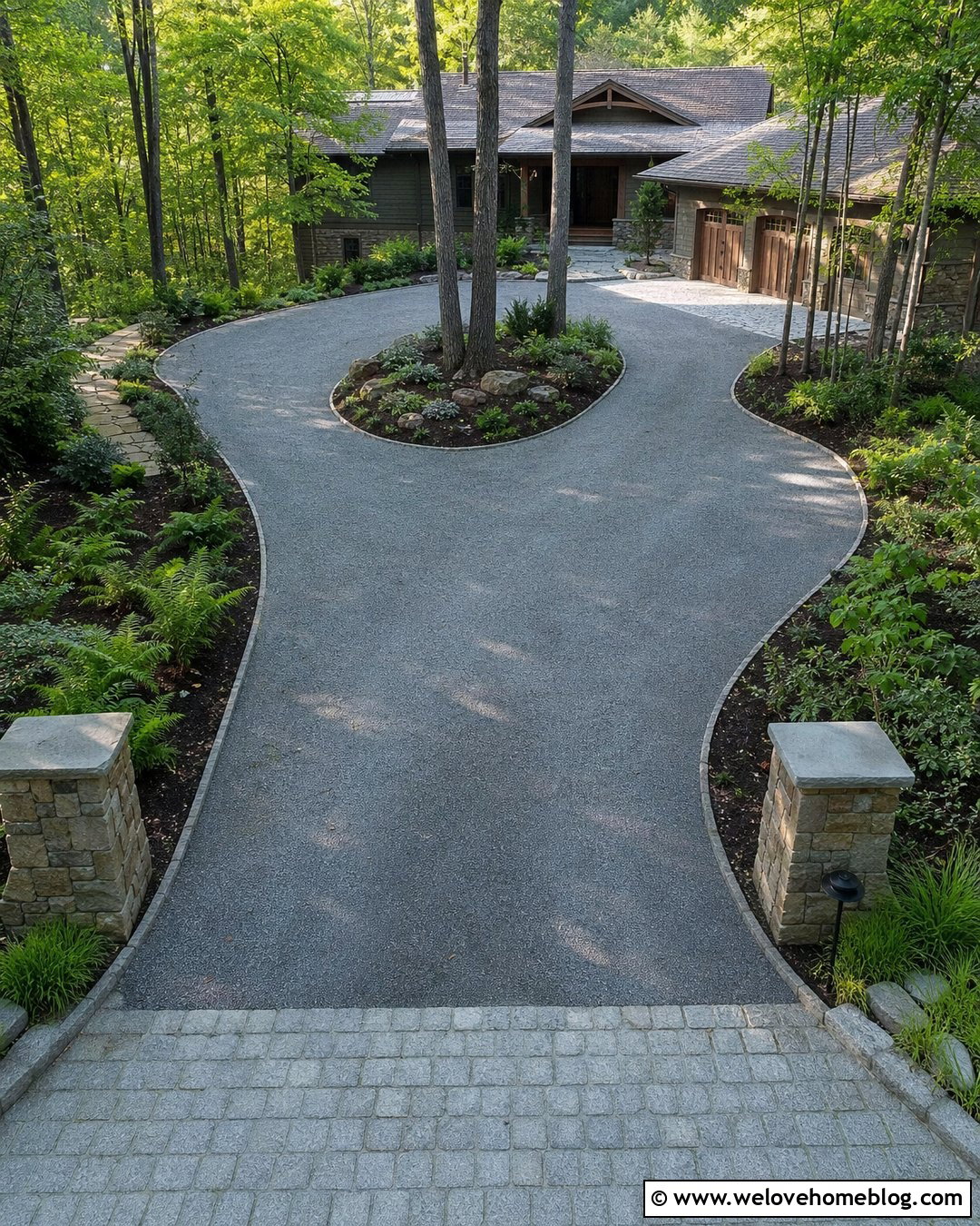 Hammerhead Driveway Extension With Gravel Surface - 30 Extended Driveway Ideas