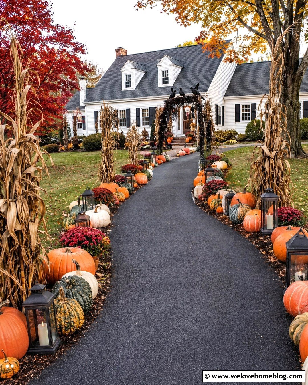 Haunted House Driveway Pumpkin Path - 20 Driveway Haunted House Ideas