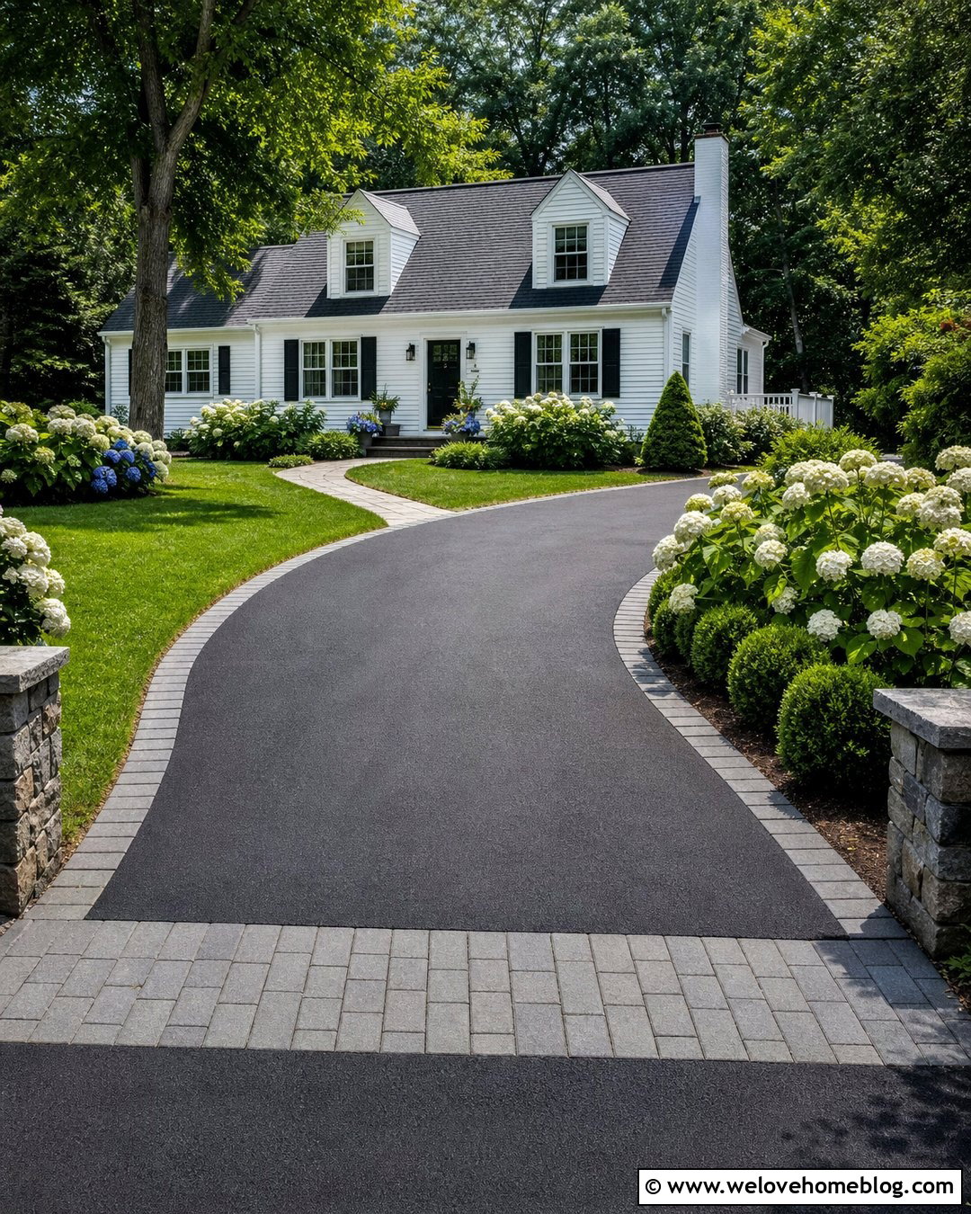 Heated Asphalt Driveway With Paver Border - 30 Heated Driveway Ideas