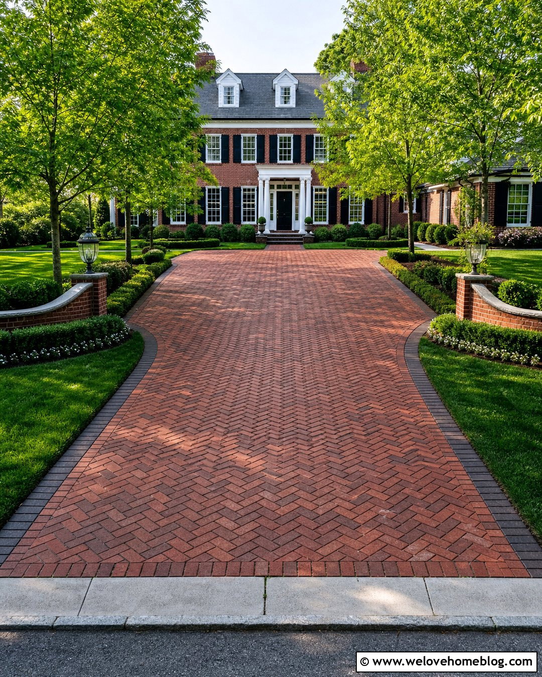 Heated Brick Driveway In Herringbone Pattern - 30 Heated Driveway Ideas