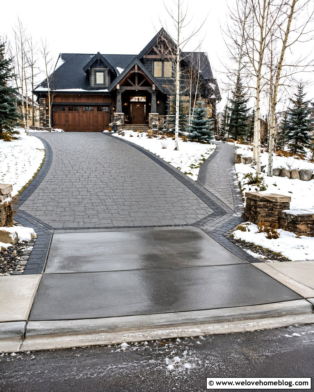Heated Curb Ramp With Snowy Driveway - 20 curb ramp driveway ideas