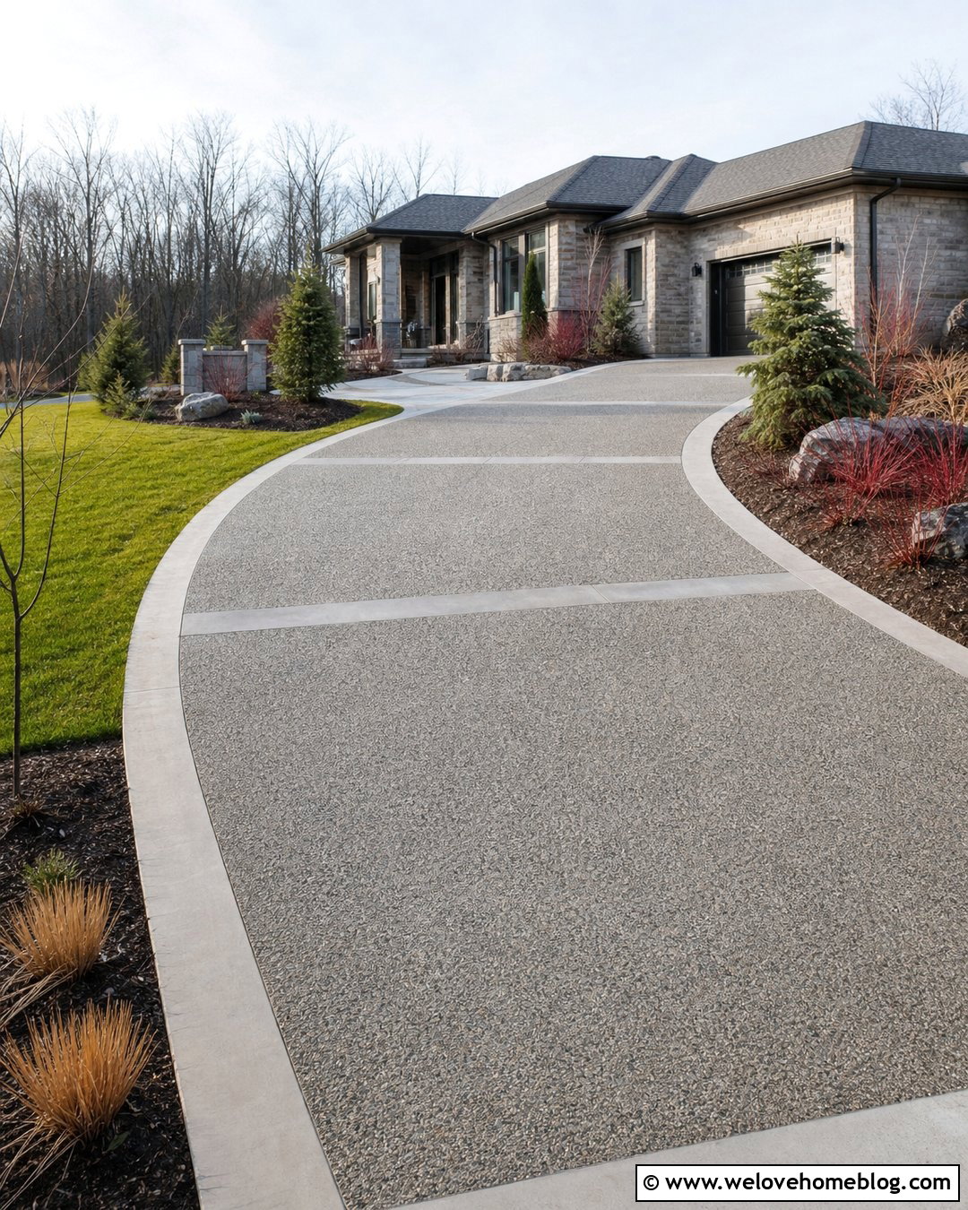 Heated Exposed Aggregate Driveway - 30 Heated Driveway Ideas