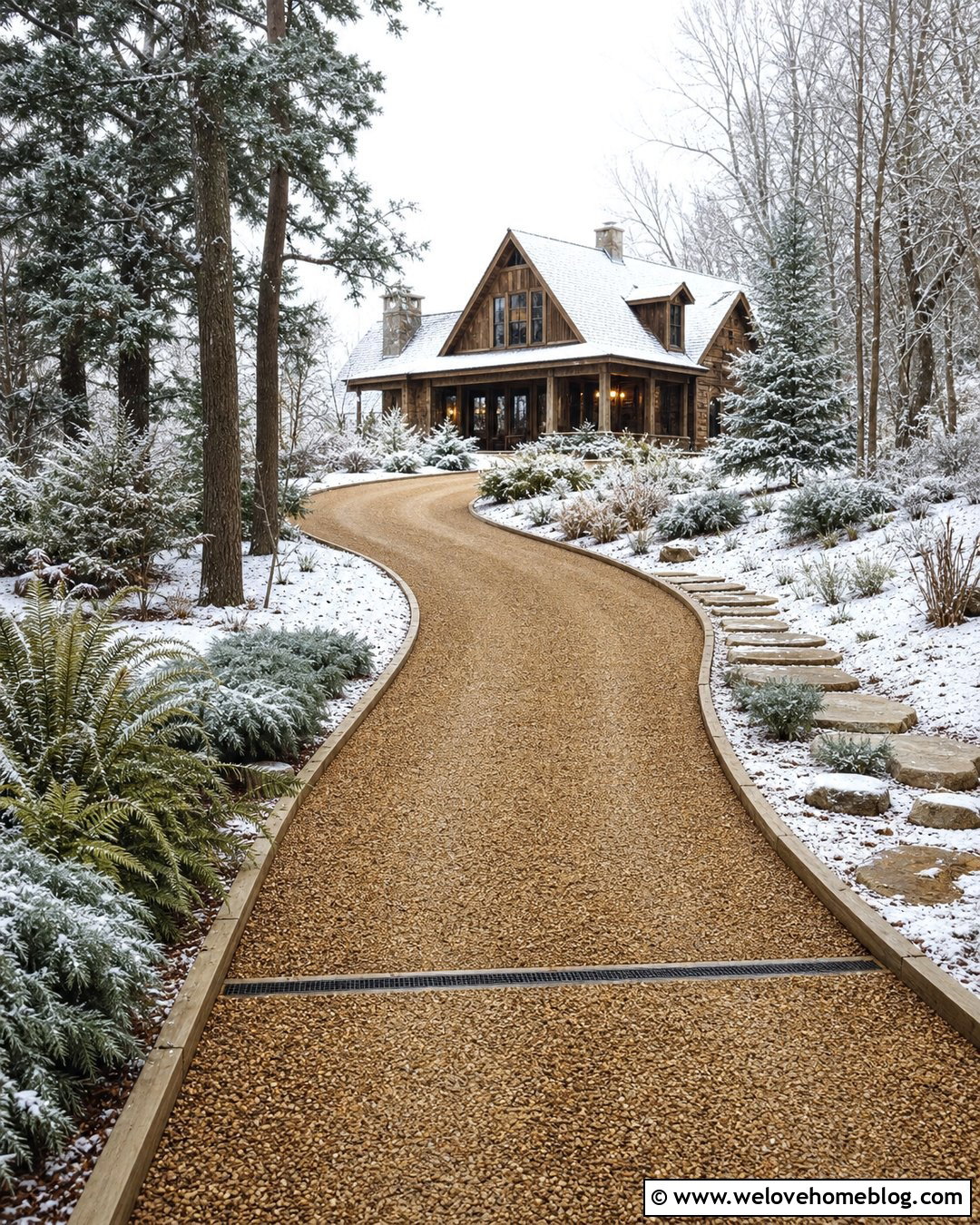 Heated Gravel Driveway With Timber Edging - 20 Heated Gravel Driveway Ideas