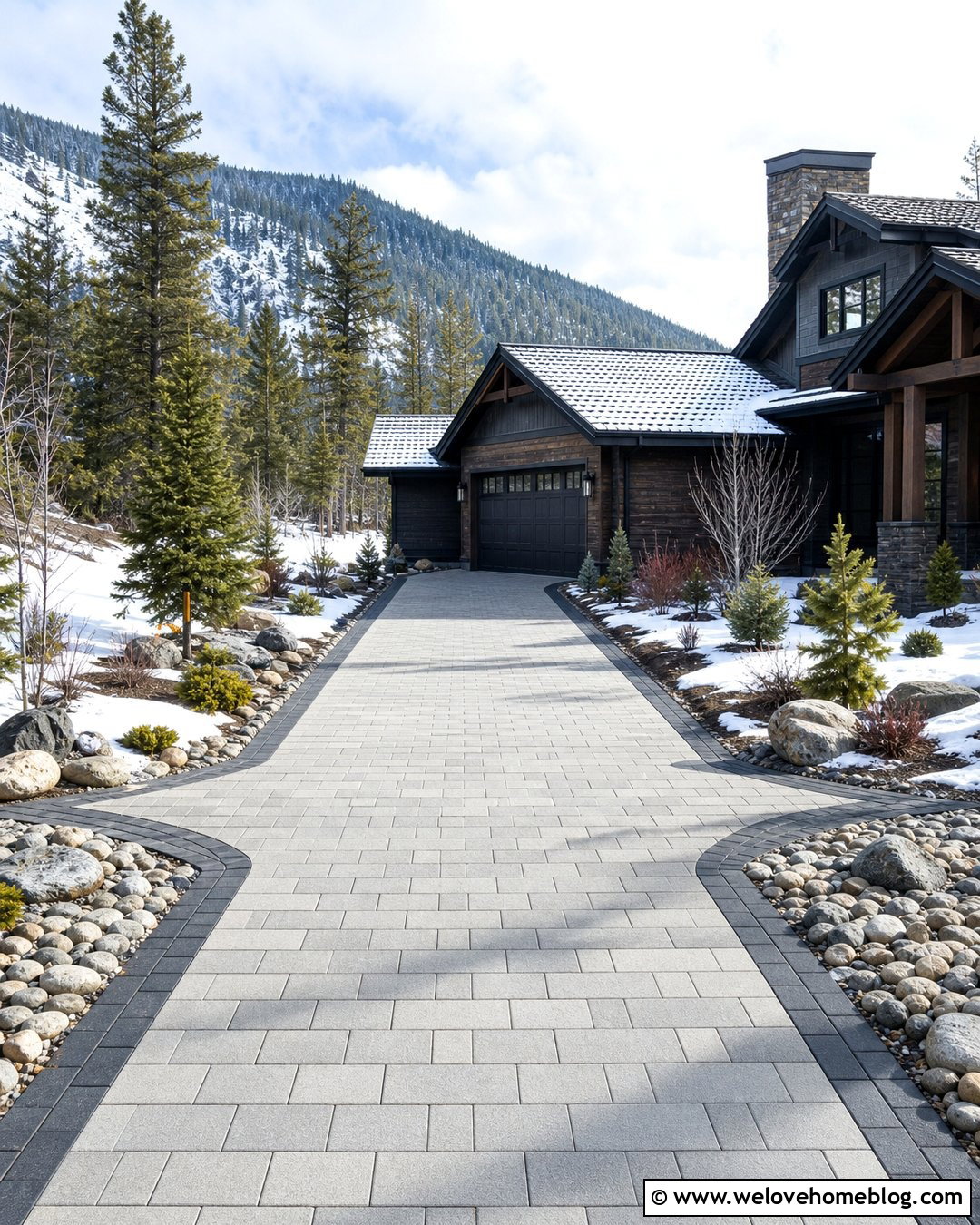 Heated Paver Driveway With Snow Friendly Borders - 25 Car Driveway Ideas