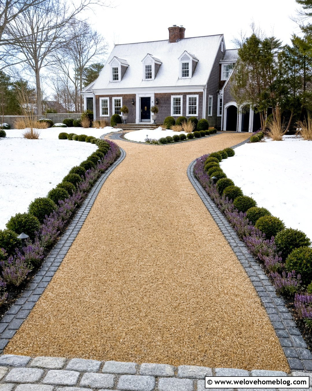 Heated Pea Gravel Driveway With Cobblestone Edging - 20 Heated Gravel Driveway Ideas