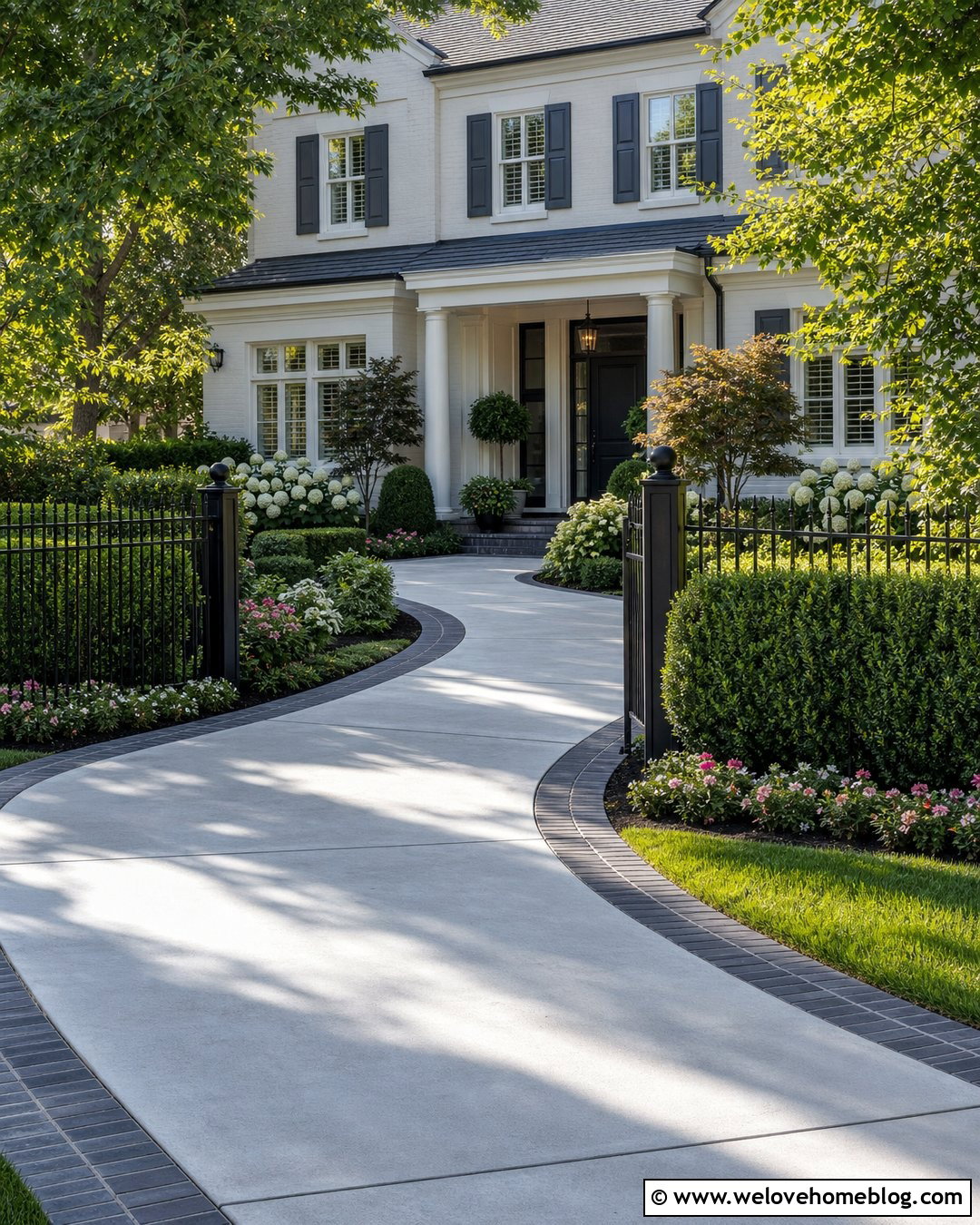 Hedge And Fence Lined Driveway - 20 Fence Lined Driveway Ideas