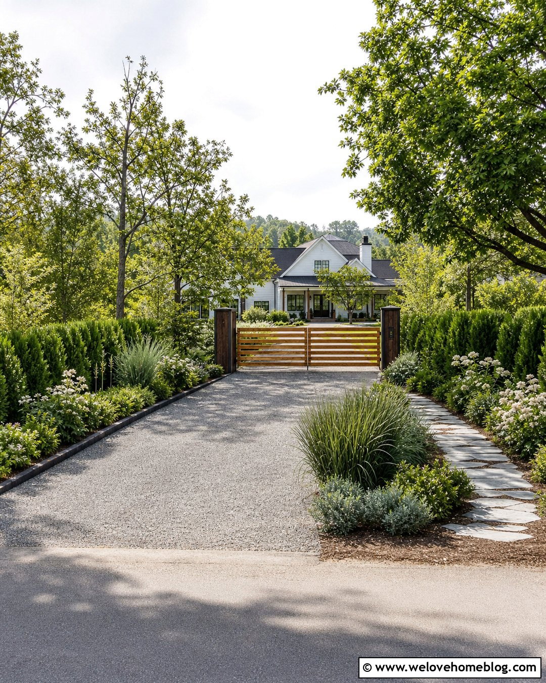 Hedge Driveway With Wooden Gate - 20 Hedge Driveway Ideas