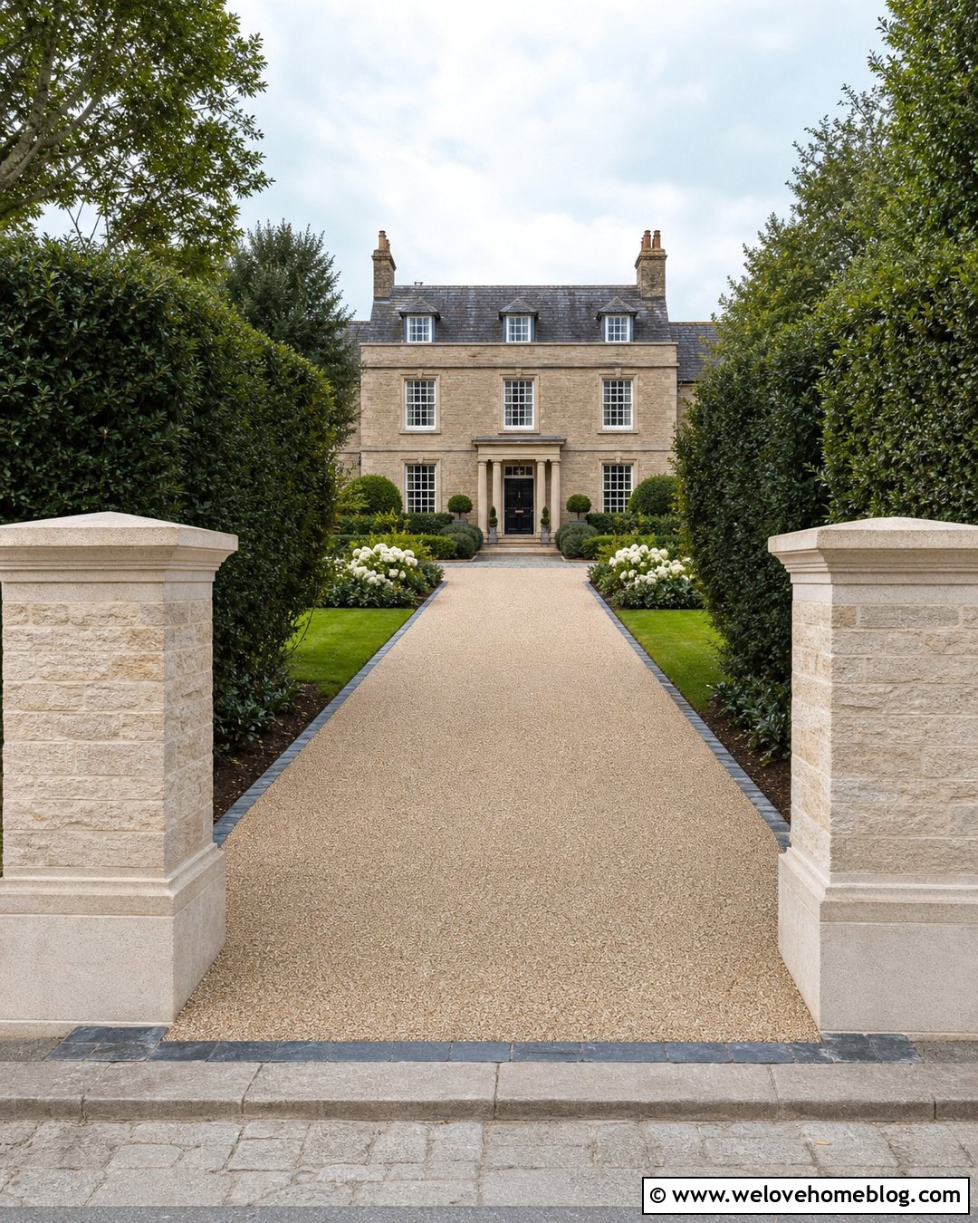 Hedge Framed Driveway Entrance - 25 driveway entrance ideas