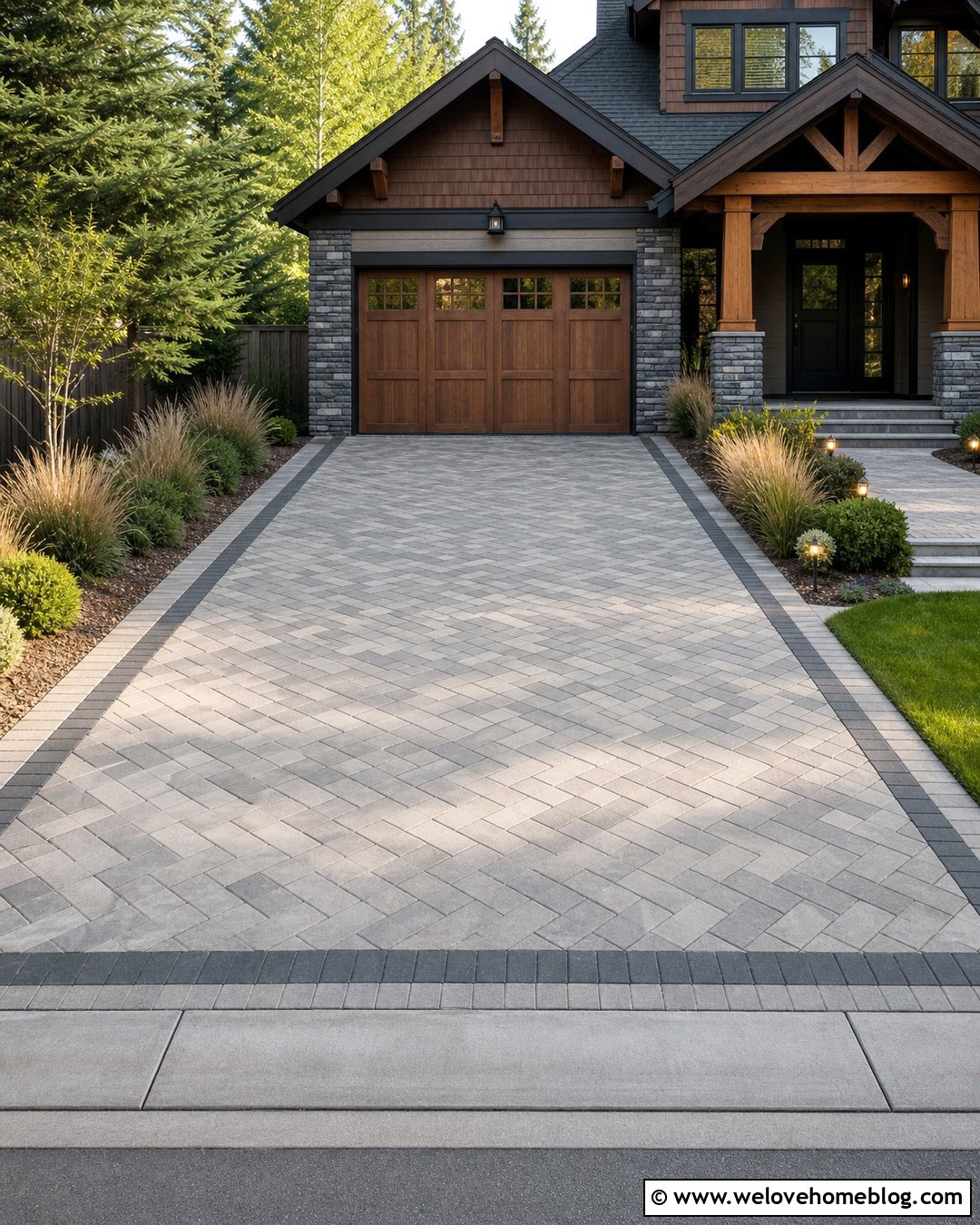 Herringbone Driveway Tiles - 35 driveway tiles ideas