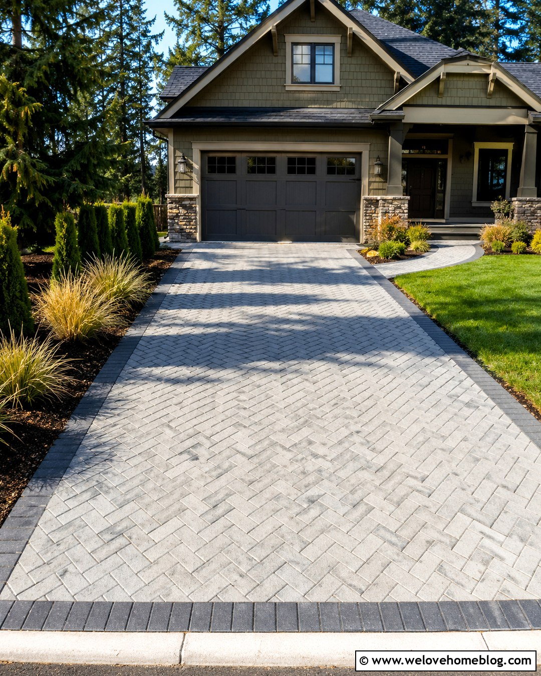 Herringbone Interlock Driveway - 20 Interlock Driveway Ideas