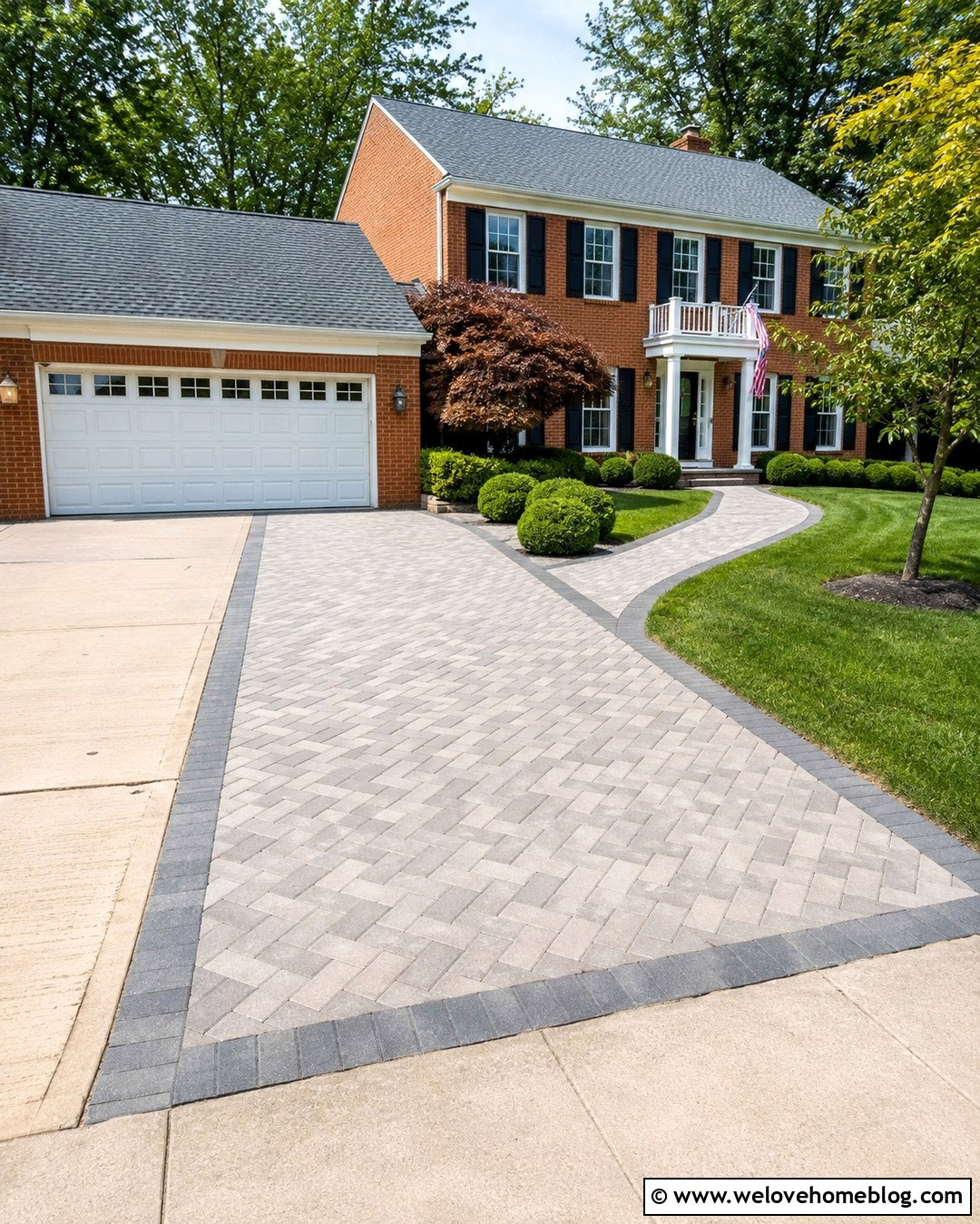 Herringbone Paver Driveway Widening - 20 pavers driveway extension ideas