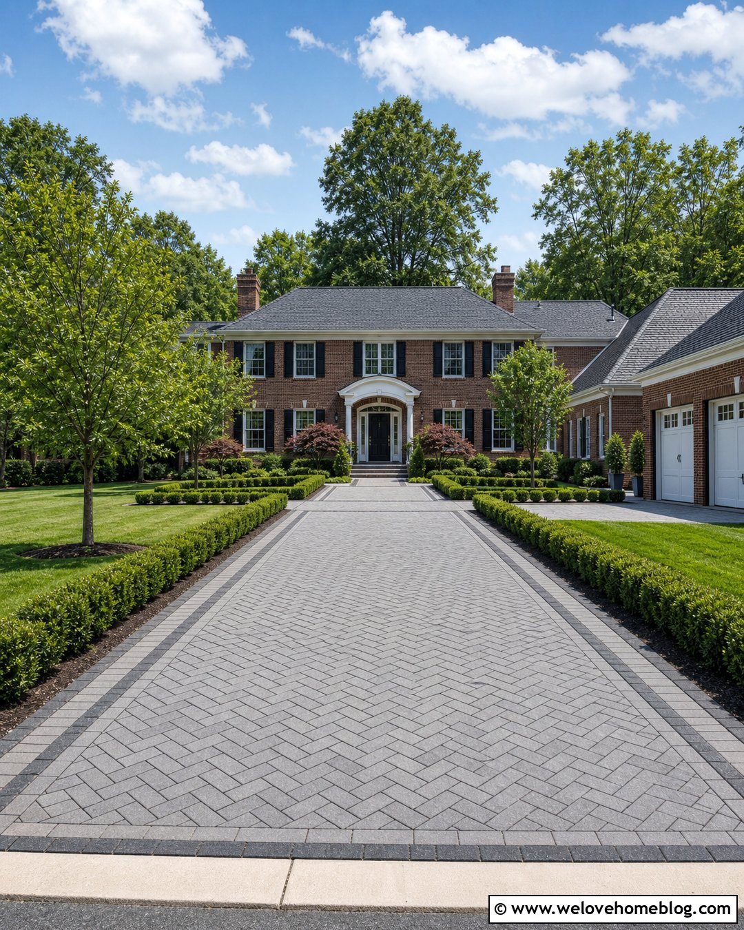 Herringbone Permeable Concrete Paver Driveway - 20 Permeable Concrete Driveway Ideas