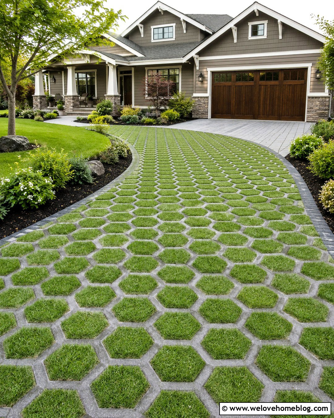 Hexagon Grass Paver Driveway - 20 Grass Driveway Pavers Ideas