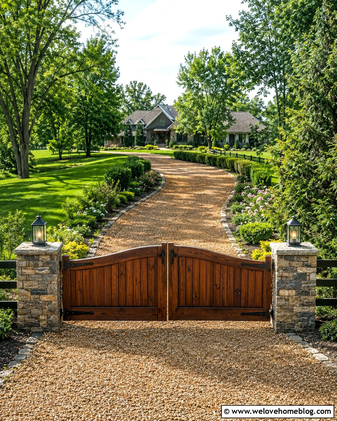 Hidden Country Driveway Entrance With A Wooden Gate - 20 Hidden Driveway Entrance Ideas