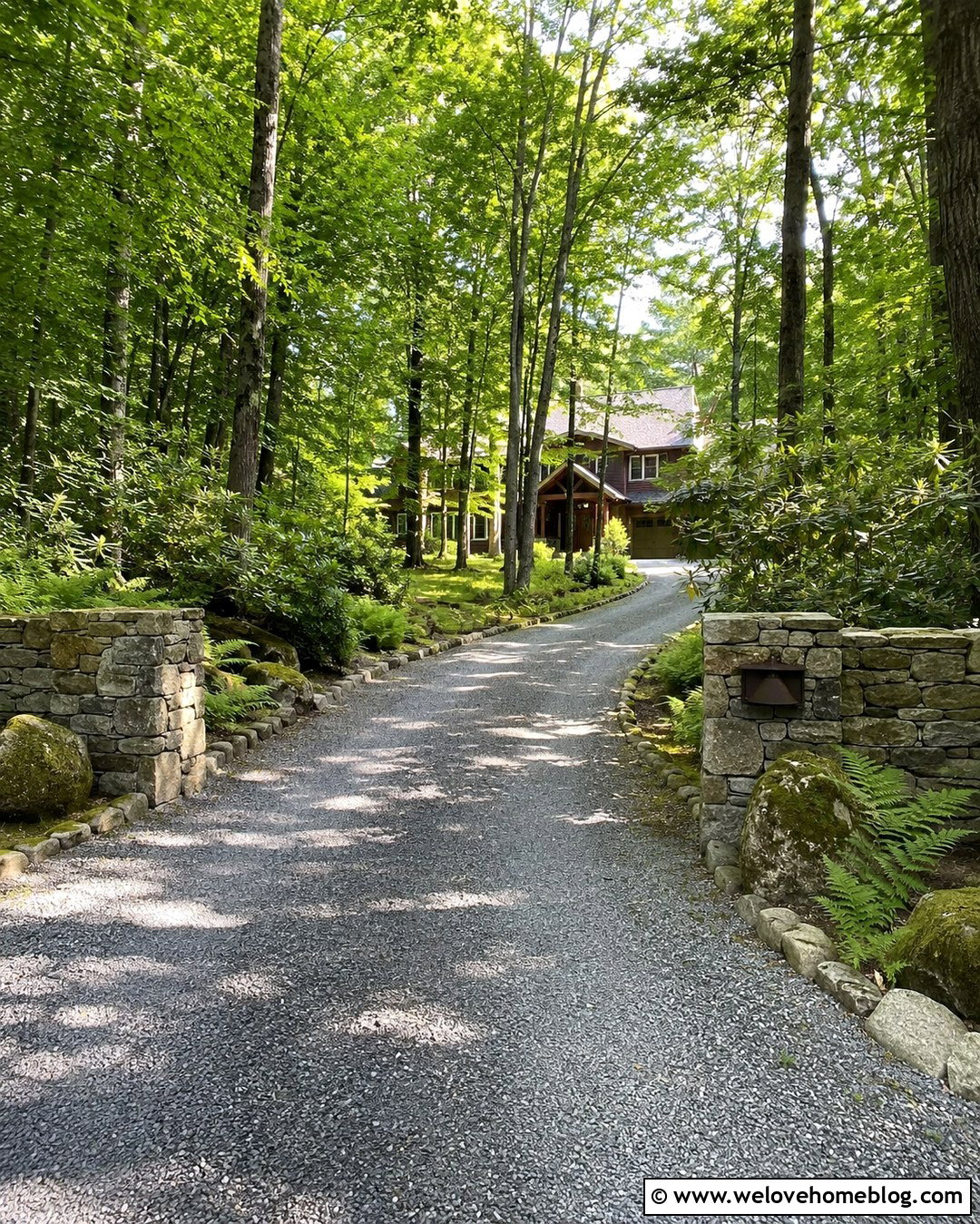Hidden Woodland Driveway Entrance With Stone Walls - 20 Hidden Driveway Entrance Ideas