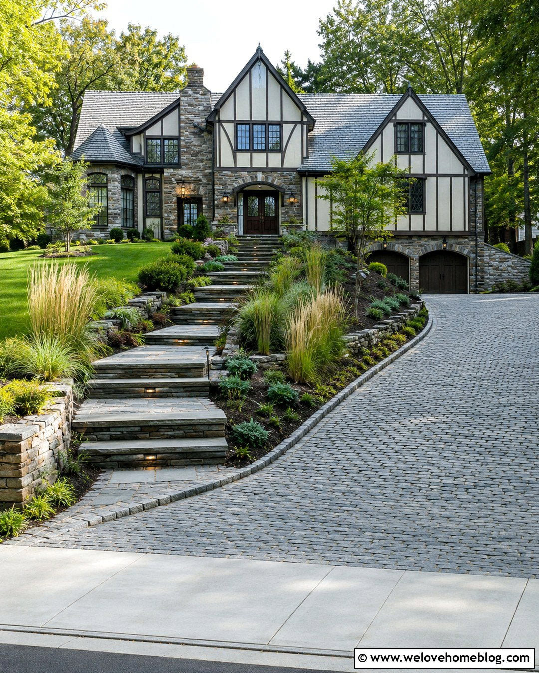 Hill Driveway With Landscape Steps - 20 hill driveway landscaping ideas