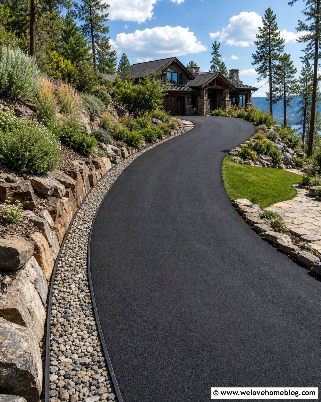 Hillside Driveway With Curtain Drain - 35 Driveway Drain Ideas