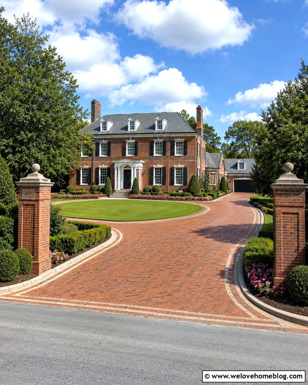 Historic Georgian House Horseshoe Brick Driveway - 20 Historic House With Brick Driveway Ideas