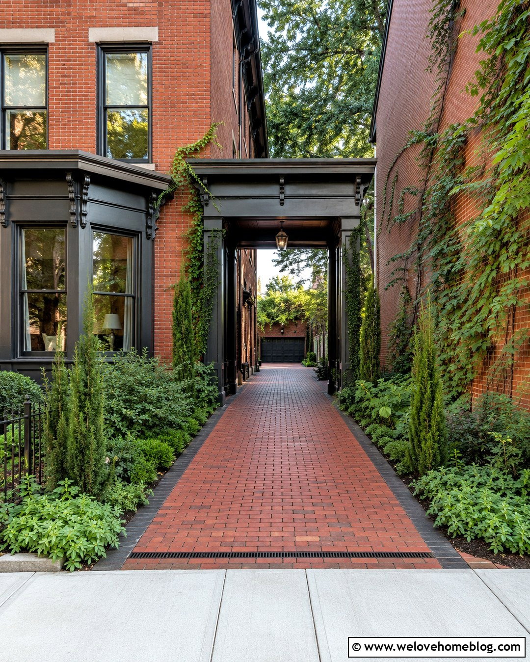 Historic Row House Narrow Brick Driveway - 20 Historic House With Brick Driveway Ideas