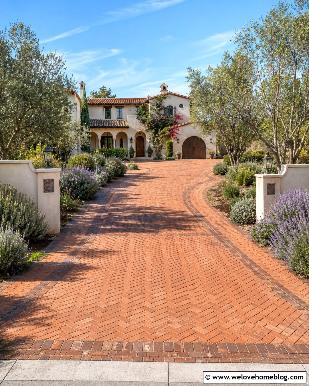 Historic Spanish Colonial House Warm Brick Driveway - 20 Historic House With Brick Driveway Ideas