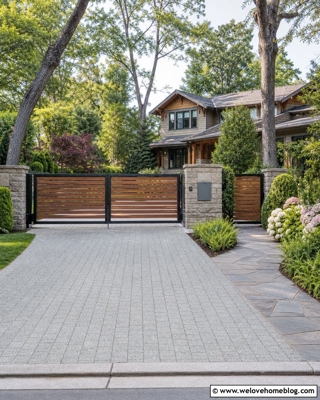 Horizontal Driveway Gate With Pedestrian Gate - 20 horizontal driveway gate ideas